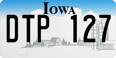 IA license plate DTP127