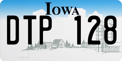 IA license plate DTP128