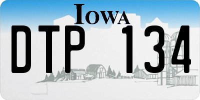 IA license plate DTP134