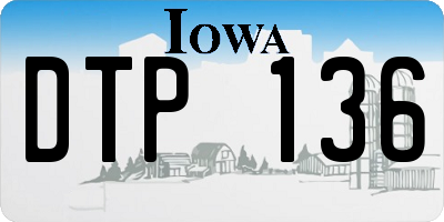 IA license plate DTP136