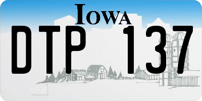 IA license plate DTP137