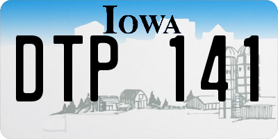 IA license plate DTP141