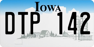 IA license plate DTP142