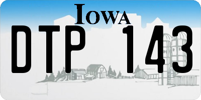IA license plate DTP143