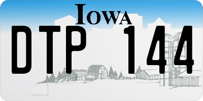 IA license plate DTP144