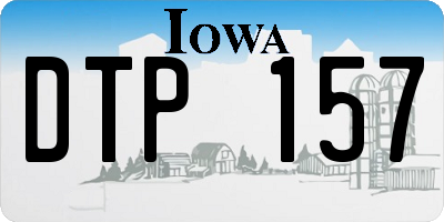 IA license plate DTP157