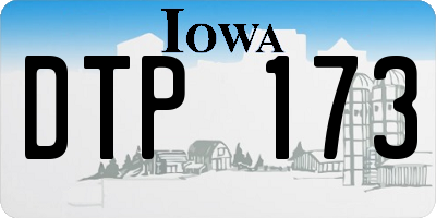 IA license plate DTP173