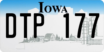 IA license plate DTP177