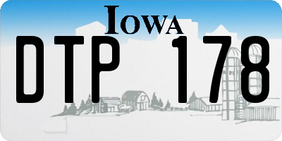 IA license plate DTP178