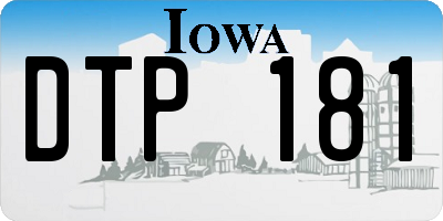 IA license plate DTP181