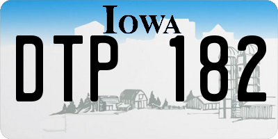 IA license plate DTP182