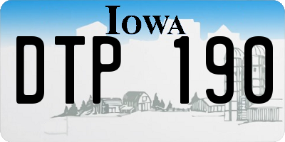 IA license plate DTP190