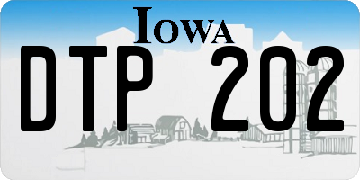 IA license plate DTP202