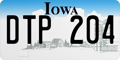 IA license plate DTP204