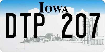 IA license plate DTP207