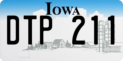 IA license plate DTP211
