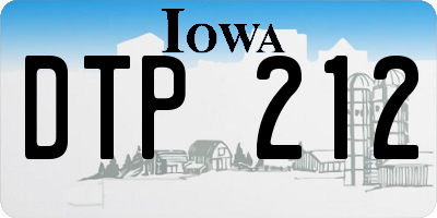 IA license plate DTP212