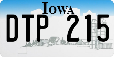 IA license plate DTP215