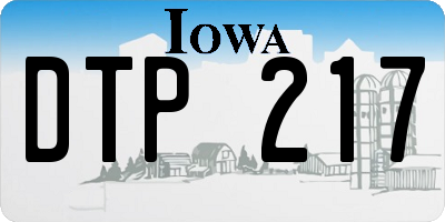 IA license plate DTP217