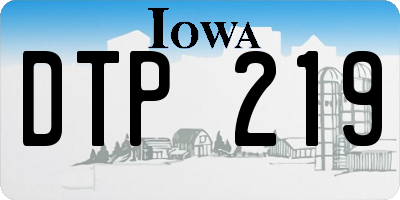 IA license plate DTP219