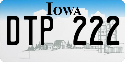 IA license plate DTP222