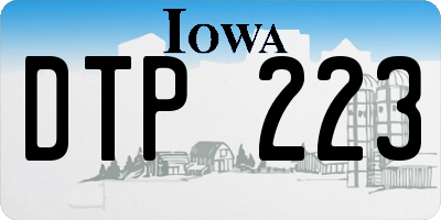 IA license plate DTP223