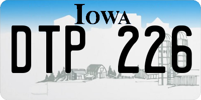 IA license plate DTP226