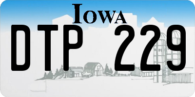 IA license plate DTP229
