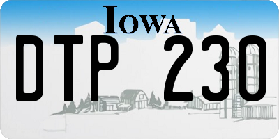 IA license plate DTP230