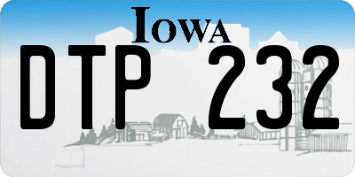 IA license plate DTP232
