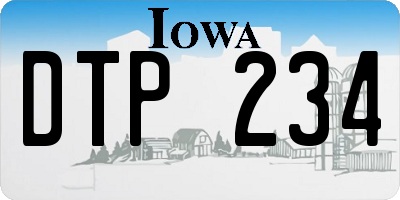 IA license plate DTP234