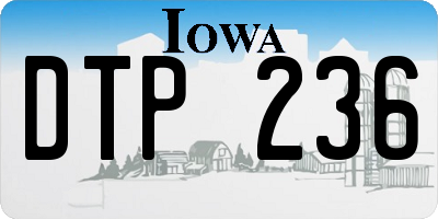 IA license plate DTP236