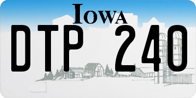 IA license plate DTP240