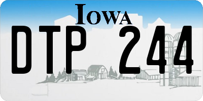 IA license plate DTP244