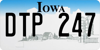 IA license plate DTP247