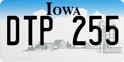 IA license plate DTP255