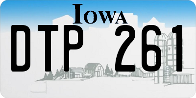 IA license plate DTP261