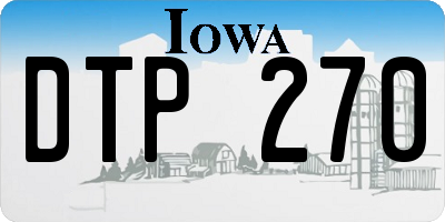 IA license plate DTP270