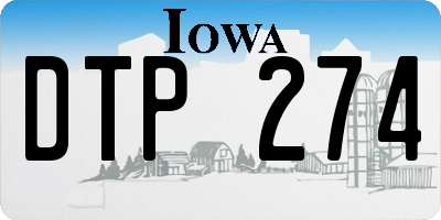 IA license plate DTP274