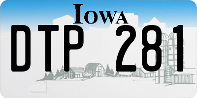 IA license plate DTP281