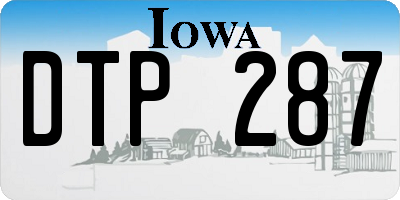 IA license plate DTP287