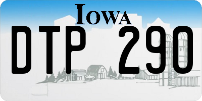 IA license plate DTP290