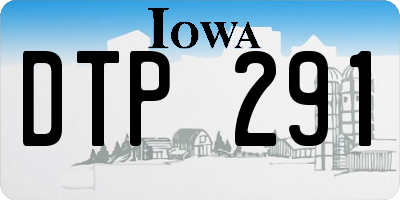 IA license plate DTP291