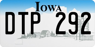 IA license plate DTP292