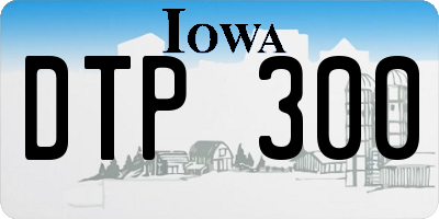 IA license plate DTP300