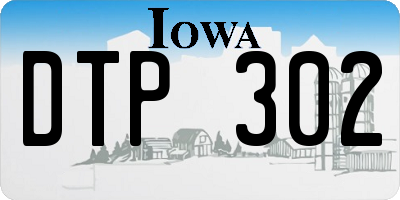 IA license plate DTP302