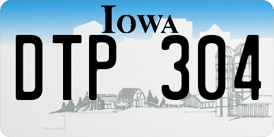 IA license plate DTP304