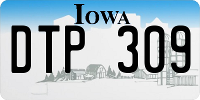 IA license plate DTP309