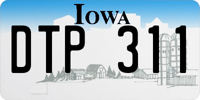 IA license plate DTP311