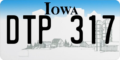 IA license plate DTP317
